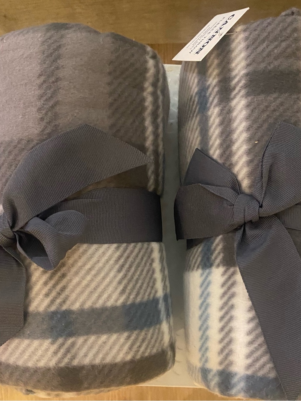 2 Plush Gray Plaid Fleece Throw Blanket - Soft Cozy Throw
